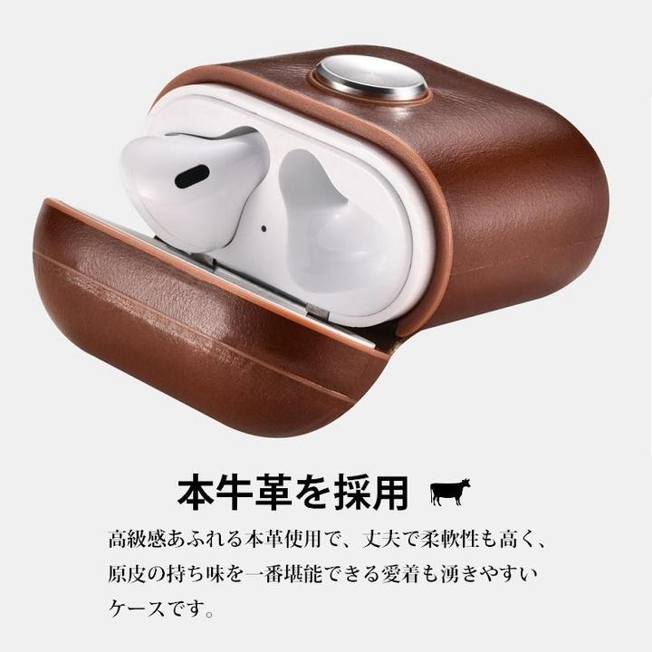 【正規品】iCARER アップル AirPods 用 本革 ビンテージレザー 保護ケース ハンドスピナ セットしたまま充電可能 レッド_画像2