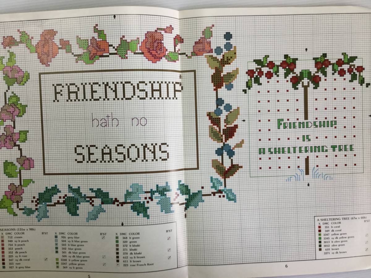 送料無料■ARTBOOK_OUTLET■W4-108★刺繍 クロスステッチ 友情は季節なく 21デザイン FRIENDSHIP HATH NO SEASONS Martin Holt 米国 1984年_画像7