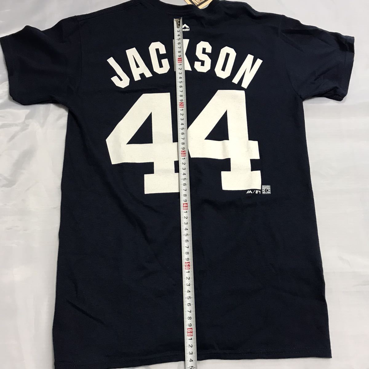 MLB ニューヨークヤンキース 永久欠番44 レジージャクソン メジャーリーグ殿堂入り メンズSサイズ 半袖Tシャツ Majestic マジェスティックの画像3