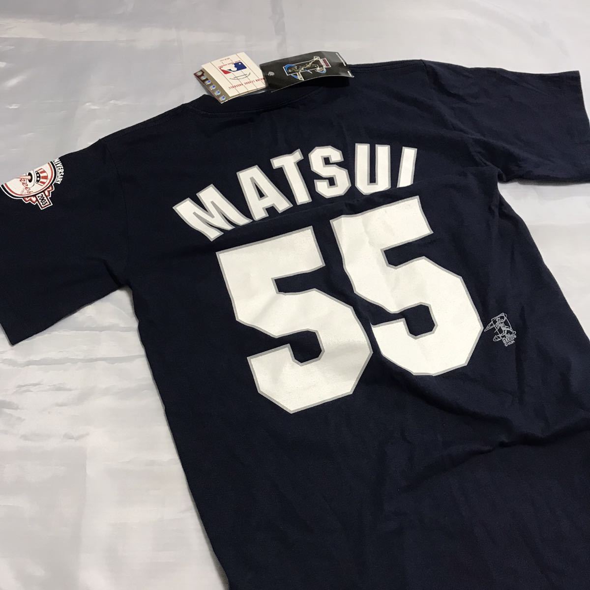 MLB ニューヨークヤンキース 100周年記念　松井秀喜 半袖Tシャツ メンズSサイズ 未使用 マジェスティック ネイビー 野球 メジャーリーグ_画像1