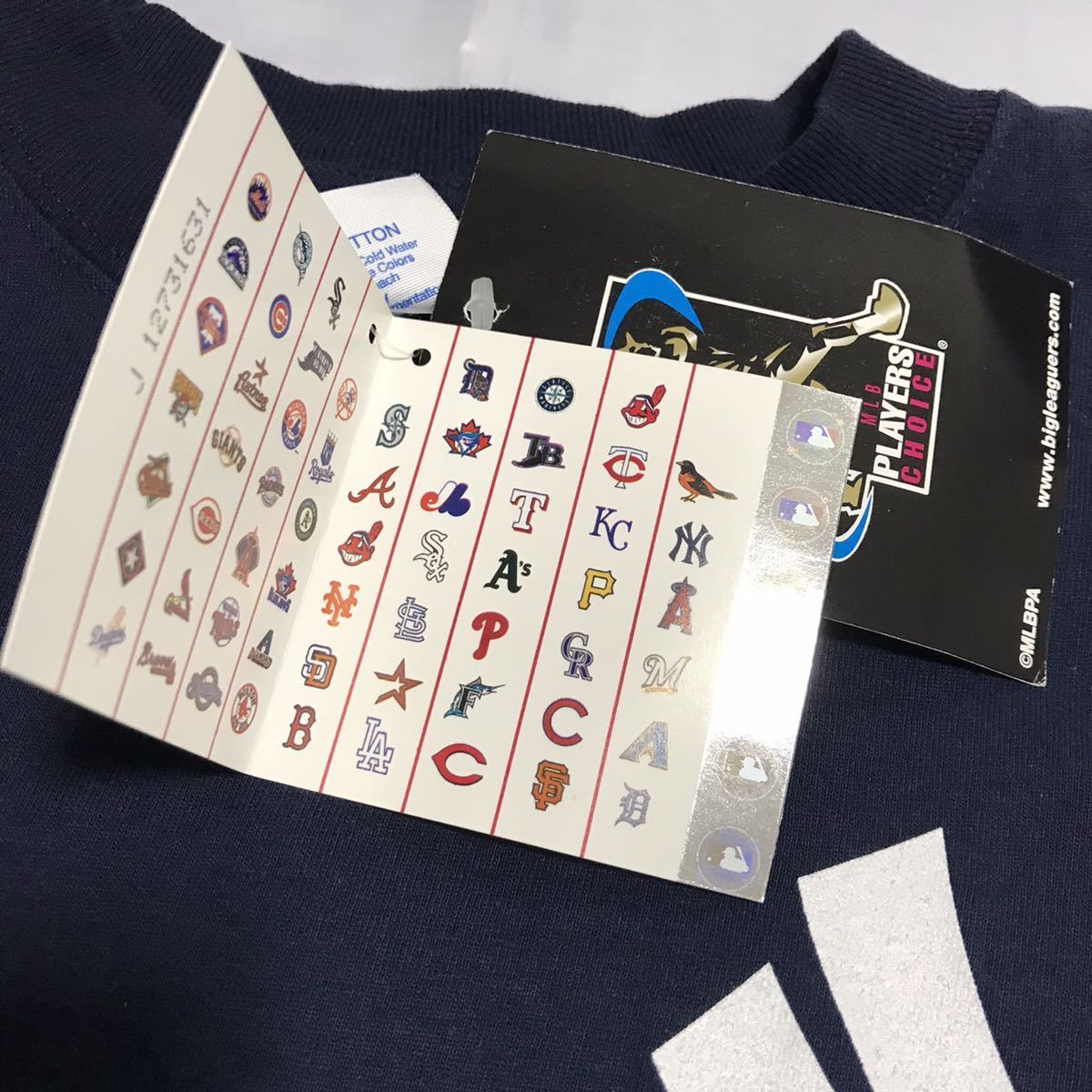 MLB ニューヨークヤンキース 100周年記念　松井秀喜 半袖Tシャツ メンズSサイズ 未使用 マジェスティック ネイビー 野球 メジャーリーグ_画像6