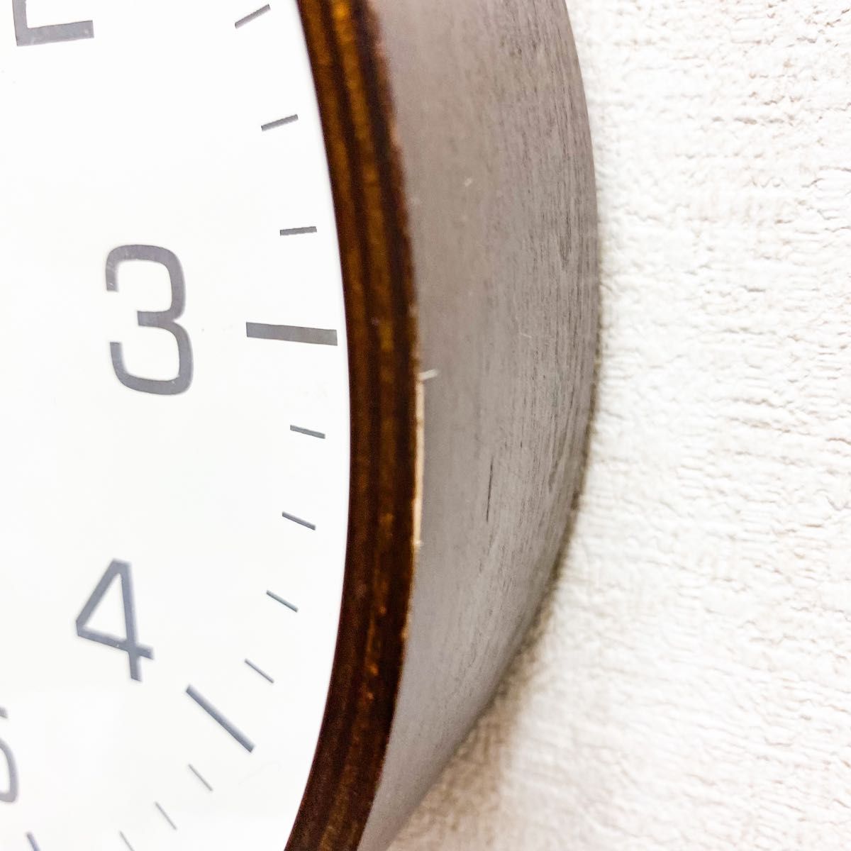 KATOMOKU plywood wall clock 4 ブラウン スイープ　電波時計