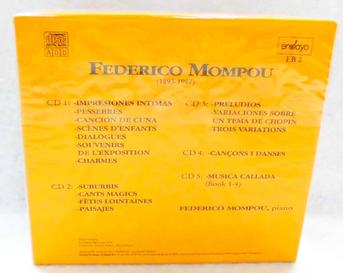 フェデリコ・モンポウ FEDERICO MOMPOU/MOMPOU PLAYS MOMPOU(PIANOWORKS COMPLETE)(HOLLAND/ensayo:EB 2 5CDs BOX SET_画像2