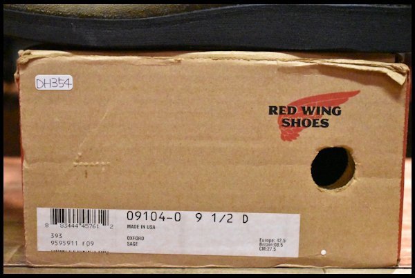 【9.5D 箱付 美品 10年】レッドウィング 9104 スエード ポストマン セージモハヴェ オックスフォード 短靴 ブーツ redwing HOPESMORE_画像9