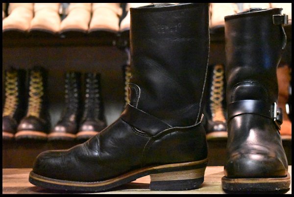 【7.5D 良品 PT83 92年02月刻印】レッドウィング 2268 エンジニア 黒 ブラッククローム スチールトゥ ブーツ redwing HOPESMORE_画像1