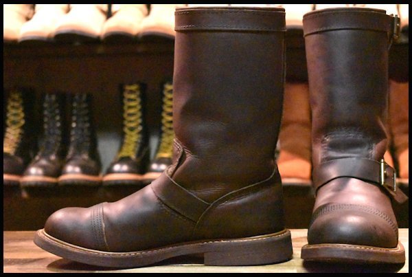 信頼】 【9D HOPESMORE redwing ブーツ 茶 アンバーハーネスプルアップ