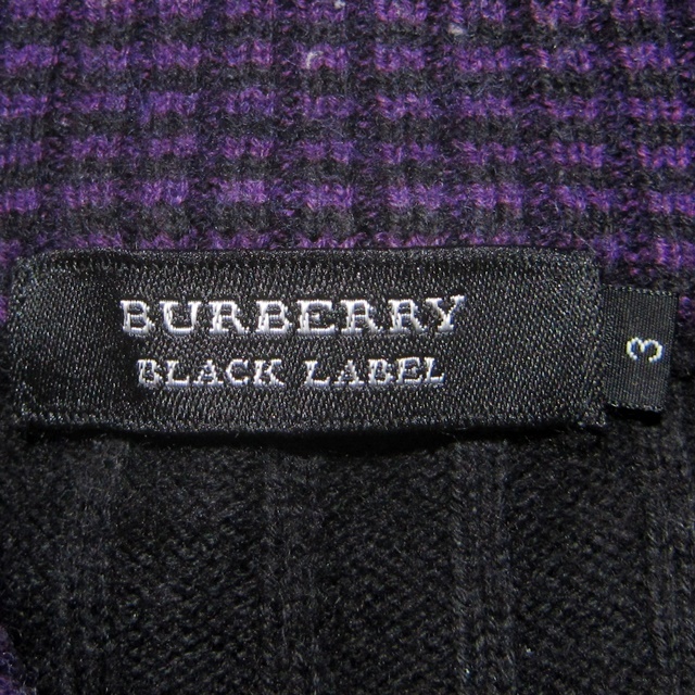 即決★BURBERRY BLACK LABEL★メンズ3≒L位 長袖セーター バーバリーブラックレーベル 廃番 ブラック 黒 ニット 三陽商会_画像7