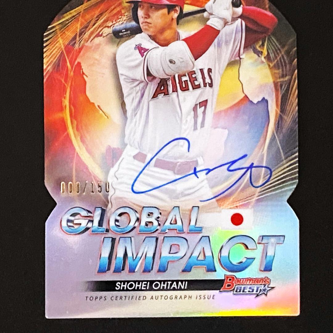 大谷翔平 直筆サインカード★BOWMAN'S BEST★シリアル 8/150★2022 Bowmans Best Shohei Ohtani Global Impact