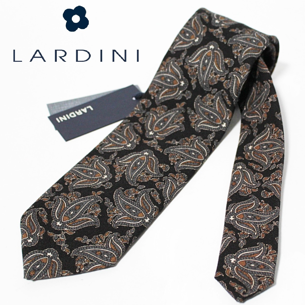 はこぽす対応商品】 ラルディーニ LARDINI 新品 ペイズリー柄 濃茶系