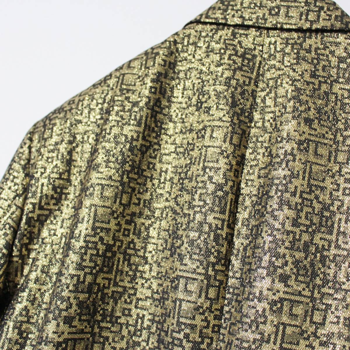 新品 ヴェルサーチ イタリア製 定価176000円 美麗荘厳な逸品 ゴールドジャケット 46（M）相当 金　Ｋ2497_画像5