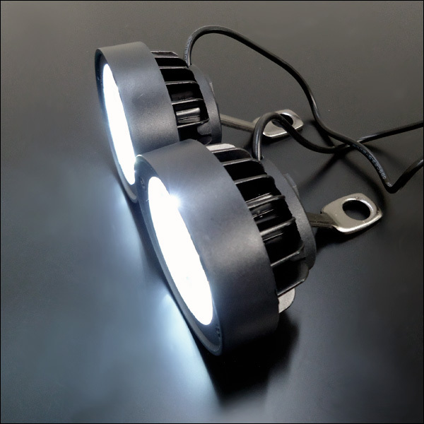 バイク 汎用 LED ヘッドライト フォグランプ + ON/OFF スイッチ 白 12V/24V 2個組 防水 10mm穴ステー 角度調節可能 補助灯 (D)/21у_画像7