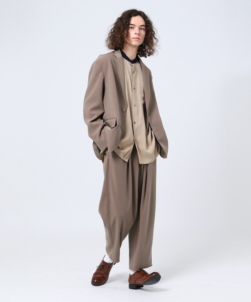 セットアップ tk.TAKEO KIKUCHI ティーケータケオキクチ スーツ スラックス パンツ 97949940 ジャケット サイズ l 無地 茶色 ブラウン 茶