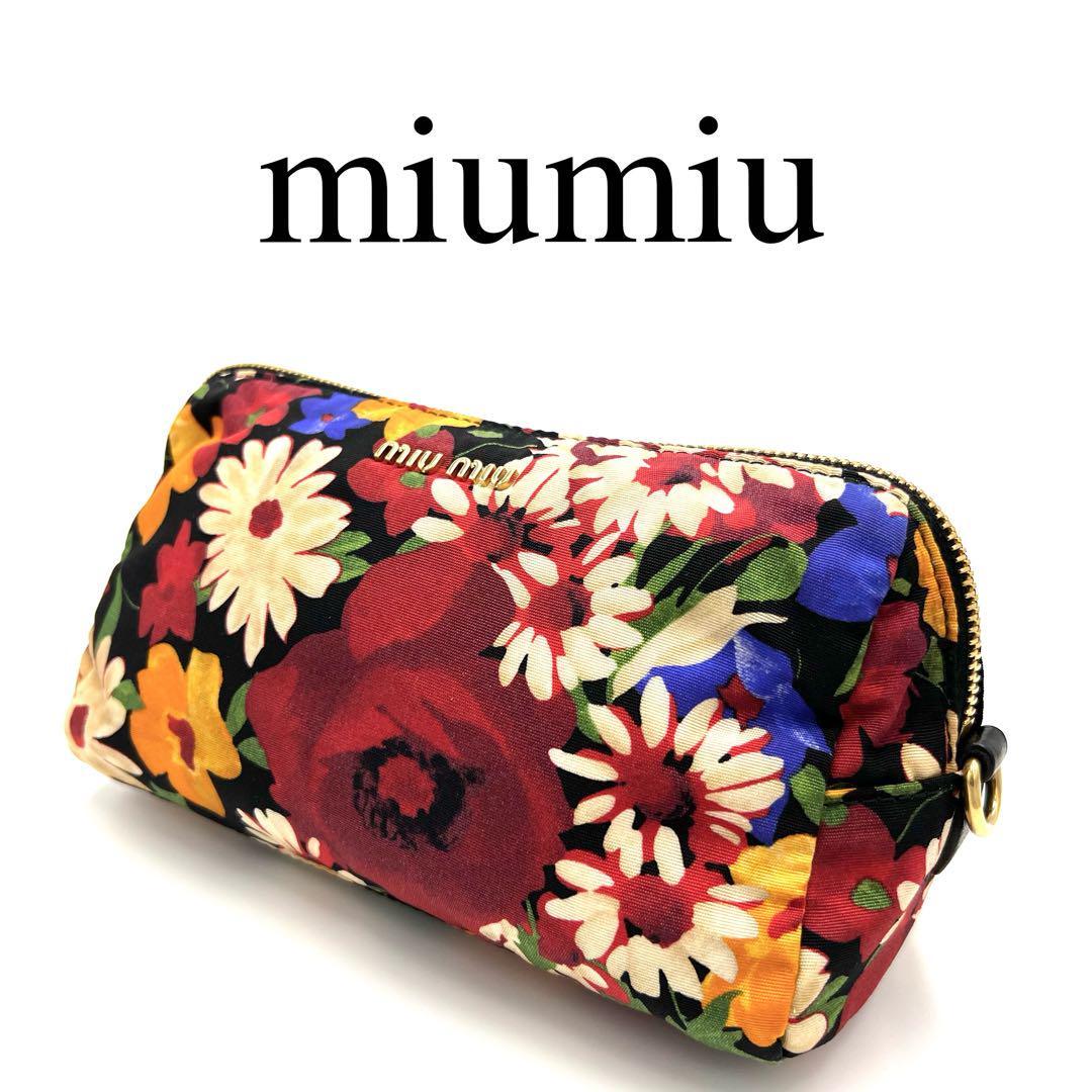 オンラインショップ】 希少 miumiu フラワーデザイン 花柄 小物入れ