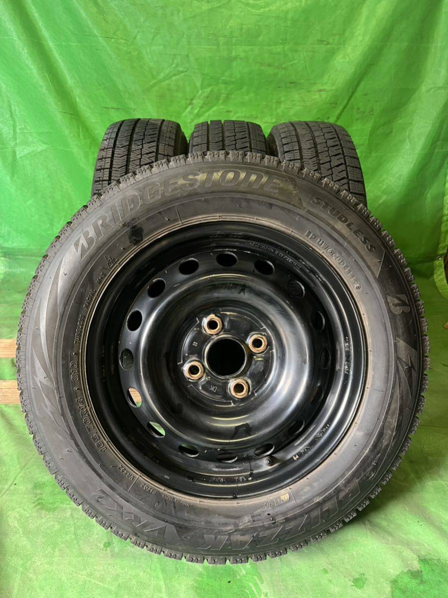 165/70R14 81Q BRIDGESTONE BLIZZAK VRX 14×5Jスチールホイール 付き4本　送料無料_画像10