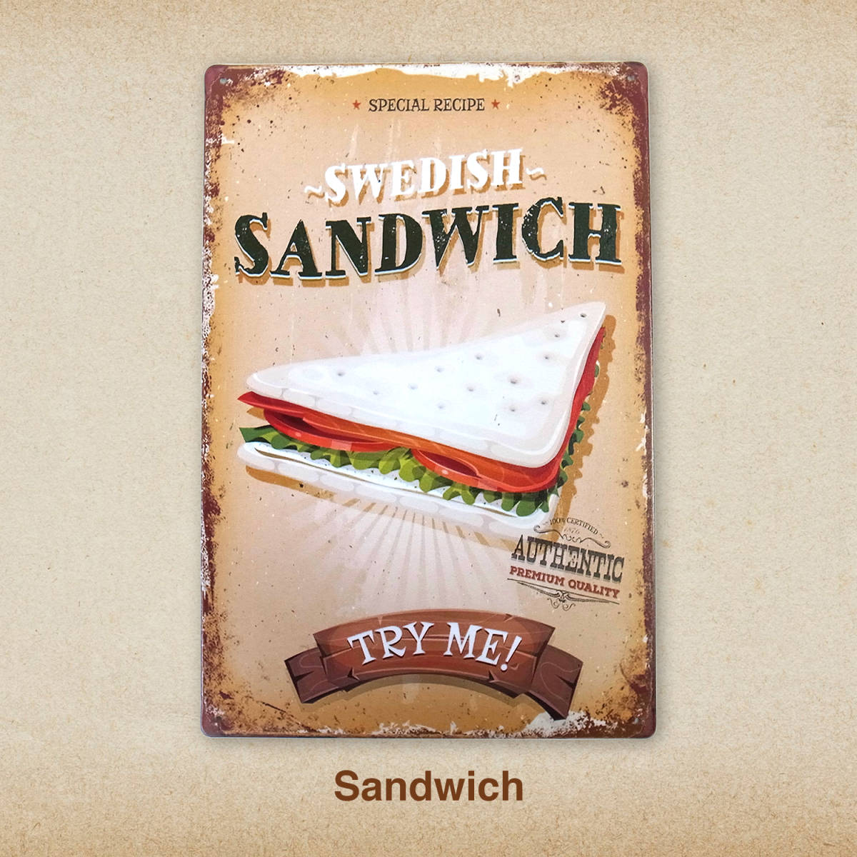  нездоровая еда жестяная пластина табличка 20cm×30cm сэндвич еда быстрый капот american смешанные товары автограф панель балка ресторан 