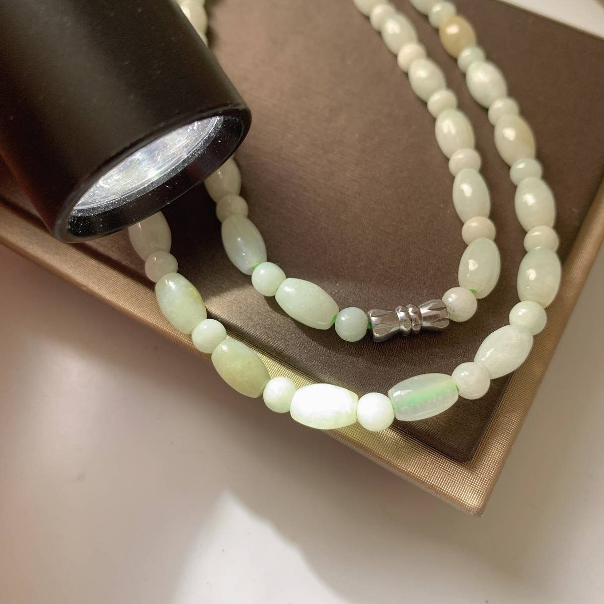  with translation * Jade (book@..)* jade * necklace * natural stone * Power Stone * pouch attaching * in present .023P9174