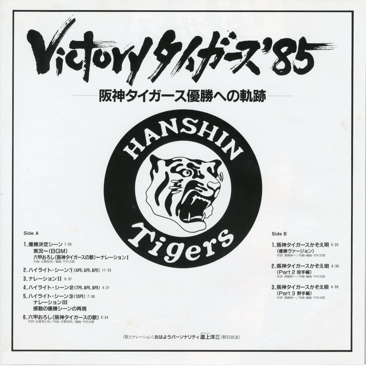 LP 美盤 カラー・ピンナップ&'85戦績表付き / VICTORYタイガース'85【J-159】_画像3