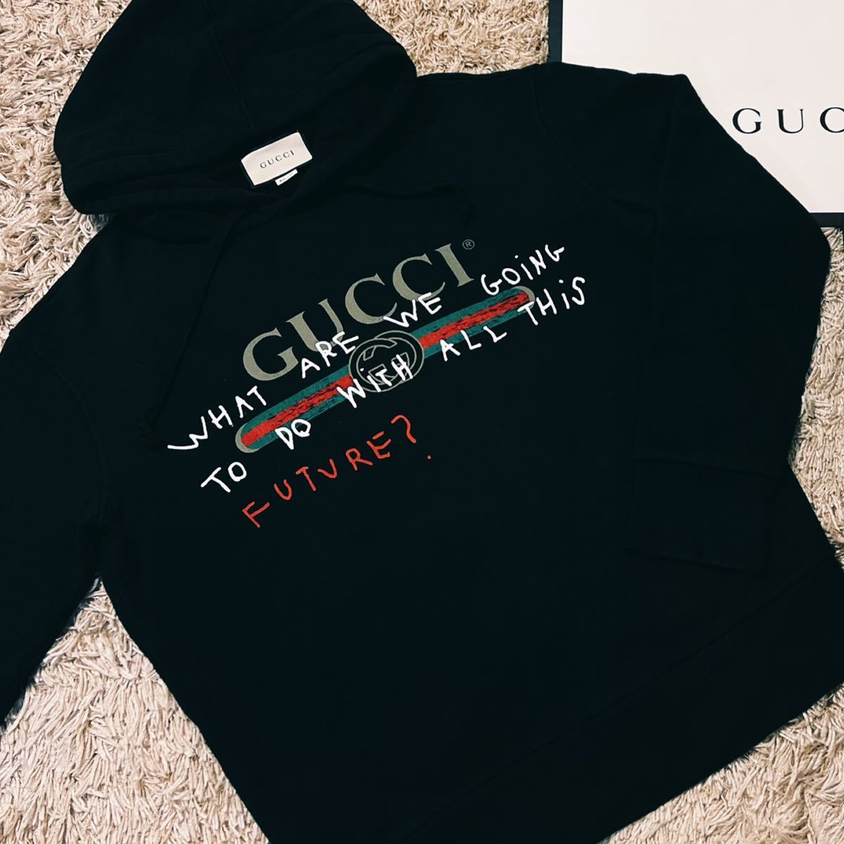 新品 未使用 GUCCI グッチ ココキャピタン フードパーカー ダメージ加工 M 箱付 送料無料