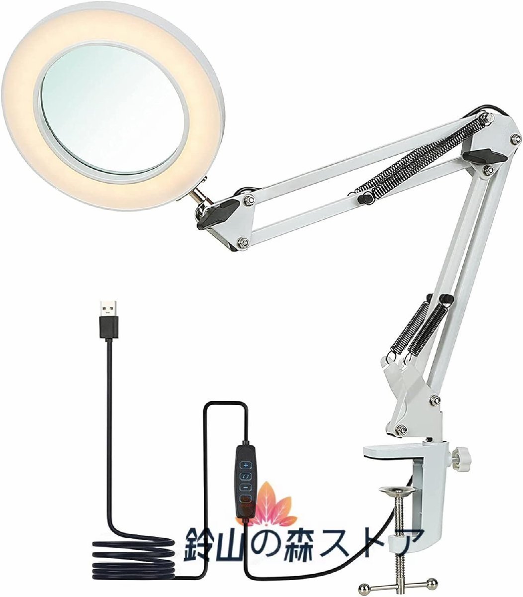  new arrival * magnifying glass tes clamp 10 times lens 64 LED light clamp attaching repair industrial arts reading Crows Work 3.. style light mode USB power supply handle zfli