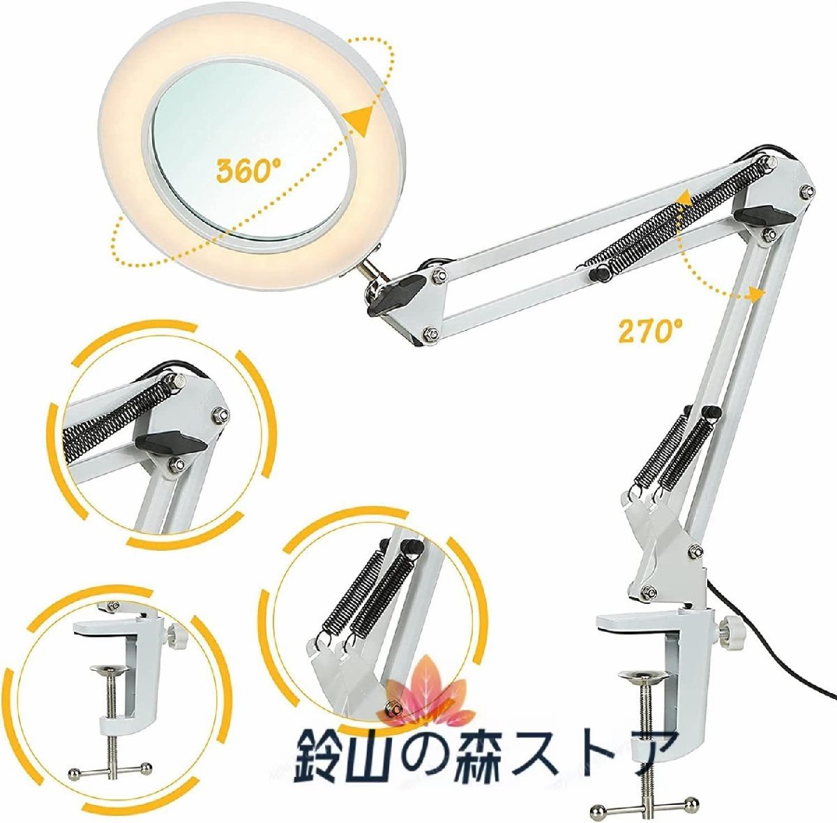  new arrival * magnifying glass tes clamp 10 times lens 64 LED light clamp attaching repair industrial arts reading Crows Work 3.. style light mode USB power supply handle zfli