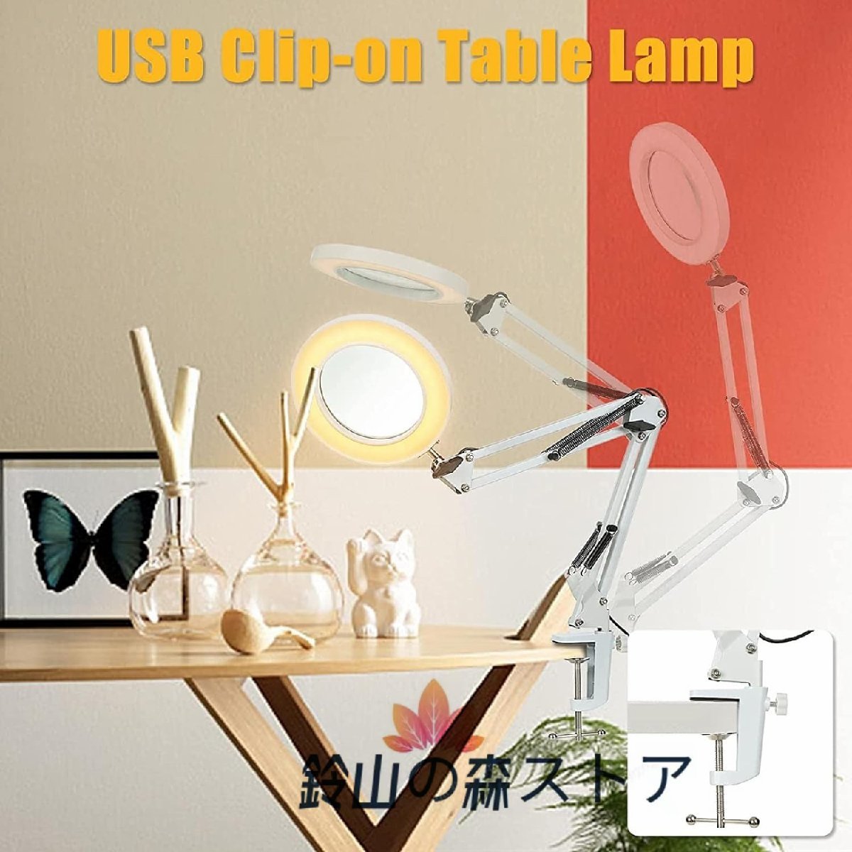  new arrival * magnifying glass tes clamp 10 times lens 64 LED light clamp attaching repair industrial arts reading Crows Work 3.. style light mode USB power supply handle zfli
