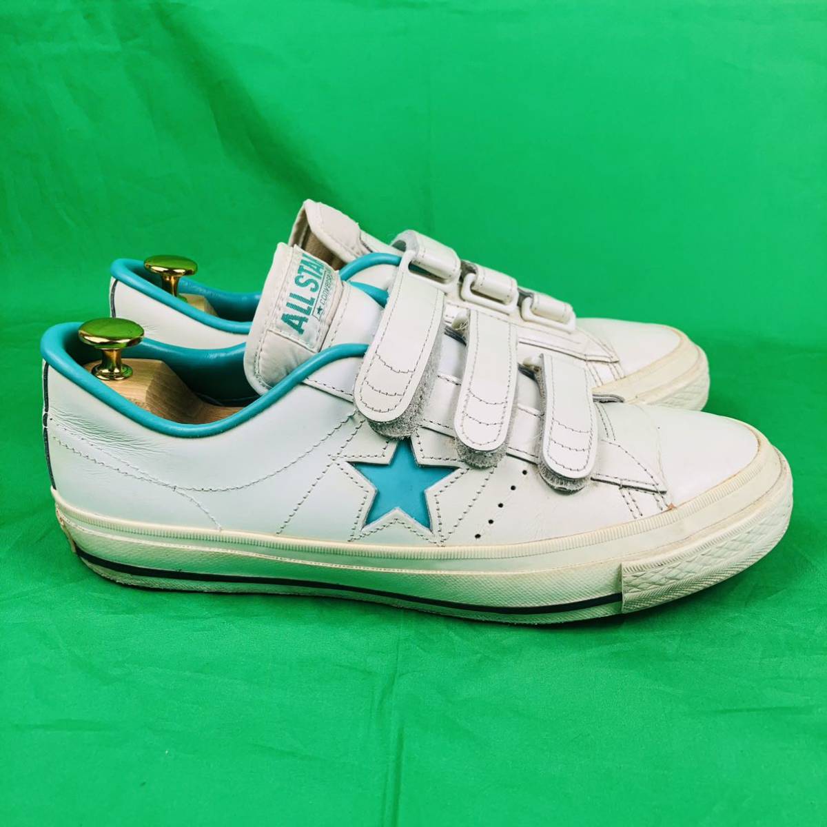 即決 日本製 converse 約26cm ONE STAR J V3 レザー ホワイト コンバース ワンスター ベルクロ メンズ スニーカー_画像4