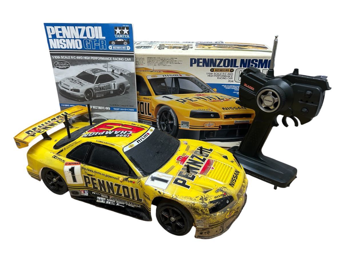 破損ありタミヤラジコンペンズオイルスカイラインGT-R TA03F 破損ありタミヤラジコンペンズオイルスカイラインGT-R TA03F