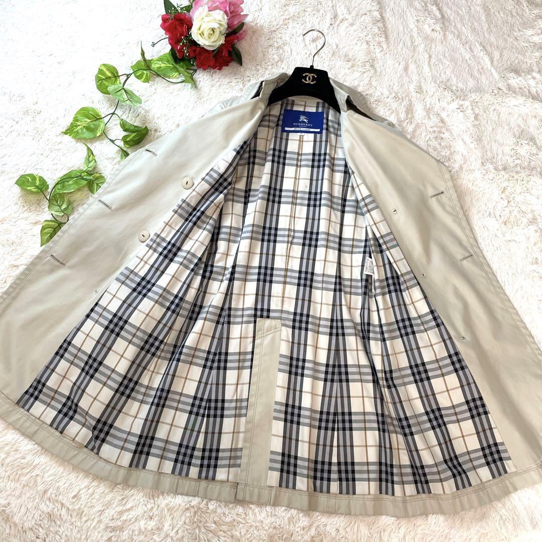 お買い得!】 ロングトレンチコート BLUELABEL BURBERRY ロゴ入り