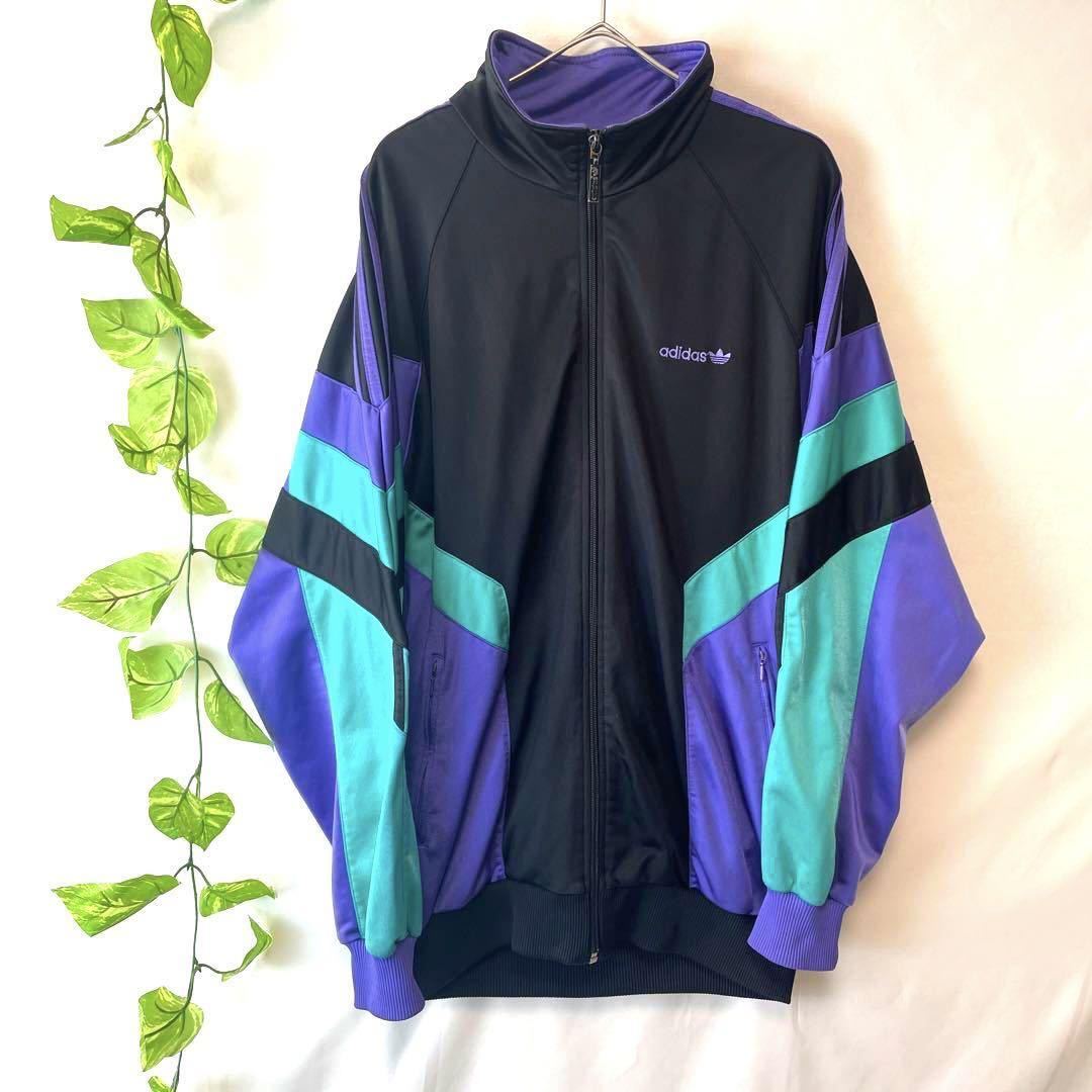 希少 アディダス 90s トラックジャケット アーカイブ 水色白紺 3XL-