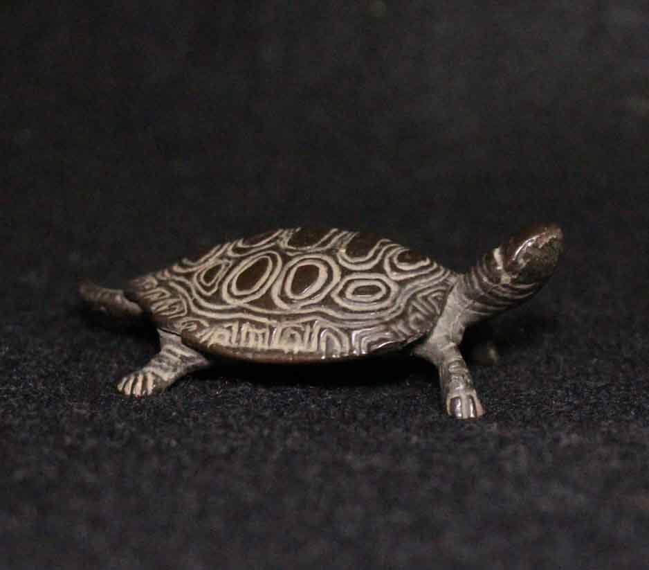 金属工芸●●亀 置物 ブロンズ 7cm●●銅製 古銅 bronze turtle カメ ペーパーウエイト の画像7