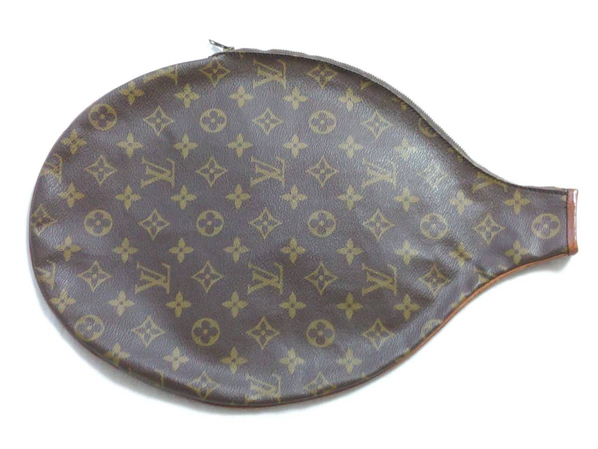 LOUIS VUITTON ルイヴィトン ラケットケース ラケットカバー モノグラム レザー PVC ブラウン系 made in france フランス製_画像2