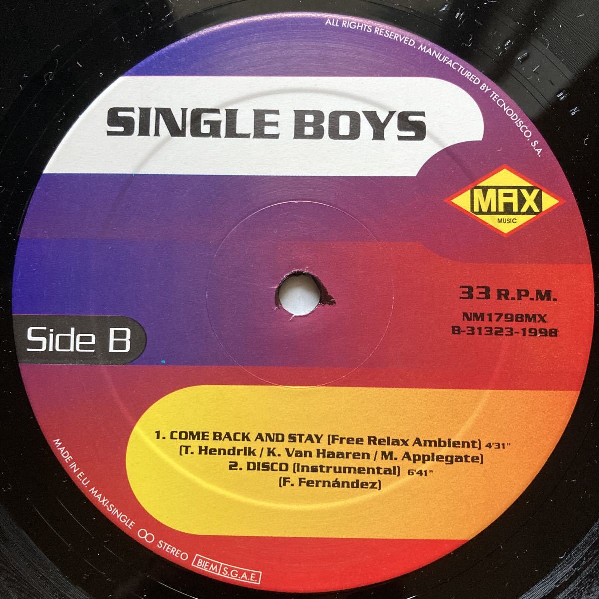 12inch SINGLE BOYS / COME BACK AND STAY_画像8