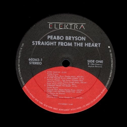 USオリジナルLP！STERLING刻印 シュリンク付 Peabo Bryson / Straight From The Heart 84年【Elektra / 60362-1】ピーボ・ブライソン_画像2