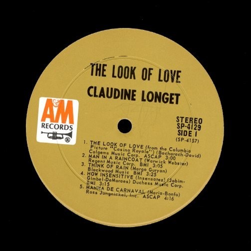 USオリジLP！STEREO盤 Claudine Longet / The Look Of Love 67年【A&M / SP-4129】Tommy LiPuma Nick De Caro クロディーヌ・ロンジェ_画像2