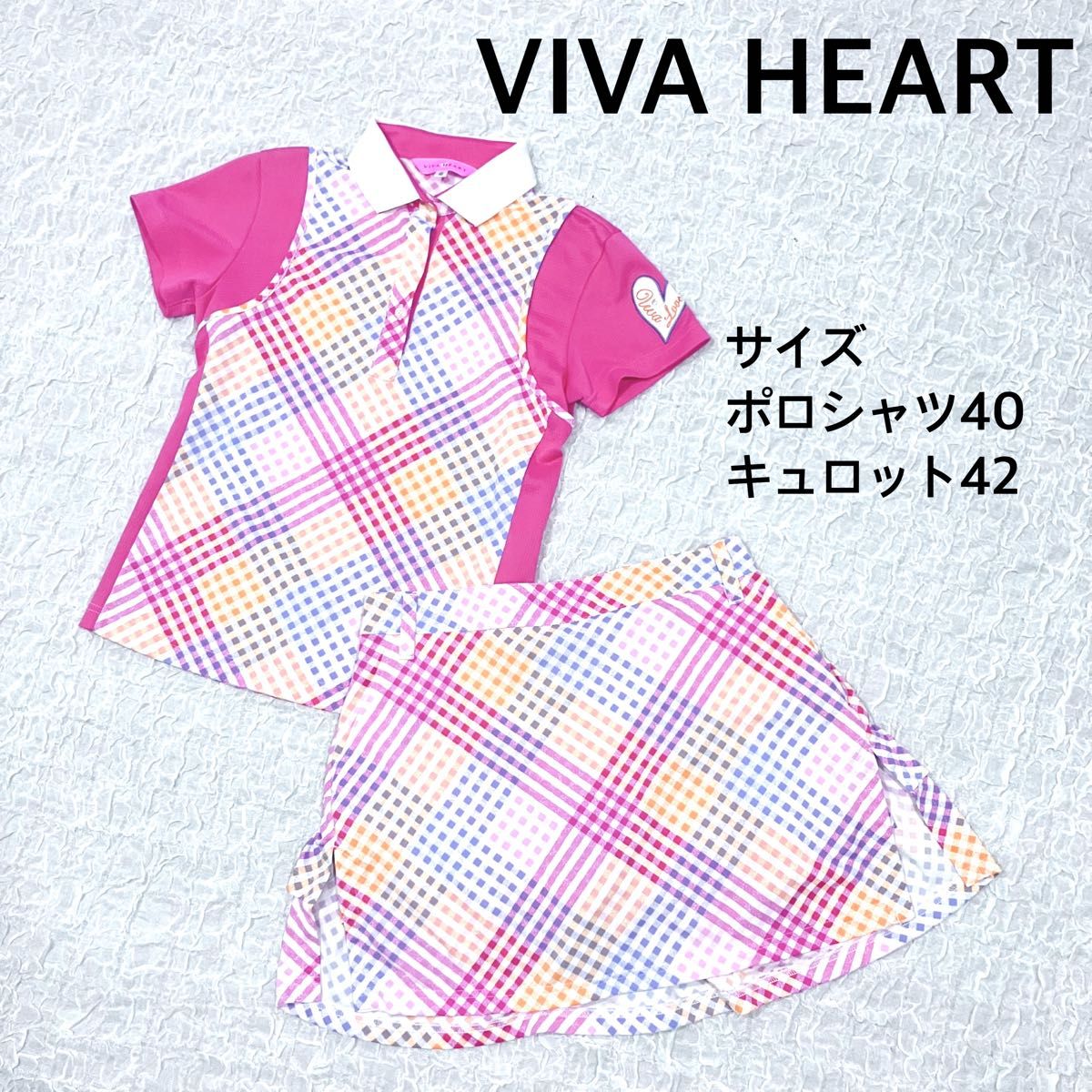 VIVA HEART ビバハート ゴルフ セットアップ サイズ40.42 ピンク
