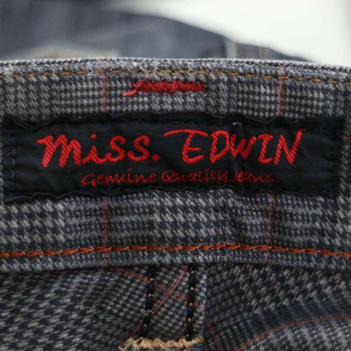 Miss. EDWIN ミス エドウィン 442WFL 秋冬 防風★ USED加工 デニム パンツ ジーンズ Sz.XS　レディース 日本製 バイク　I3B00489_8#Q_画像9