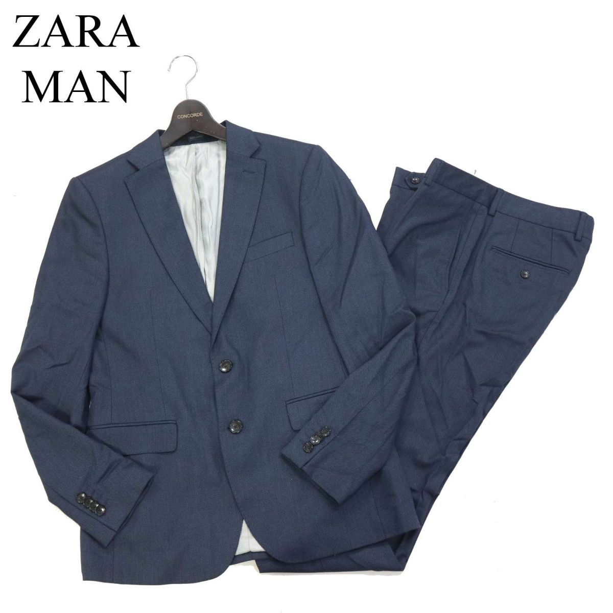 ZARA MAN ザラ マン 通年 総裏★ 2B ジャケット & パンツ セットアップ スーツ Sz.48/31　メンズ ネイビー　I3T01079_9#O_画像1