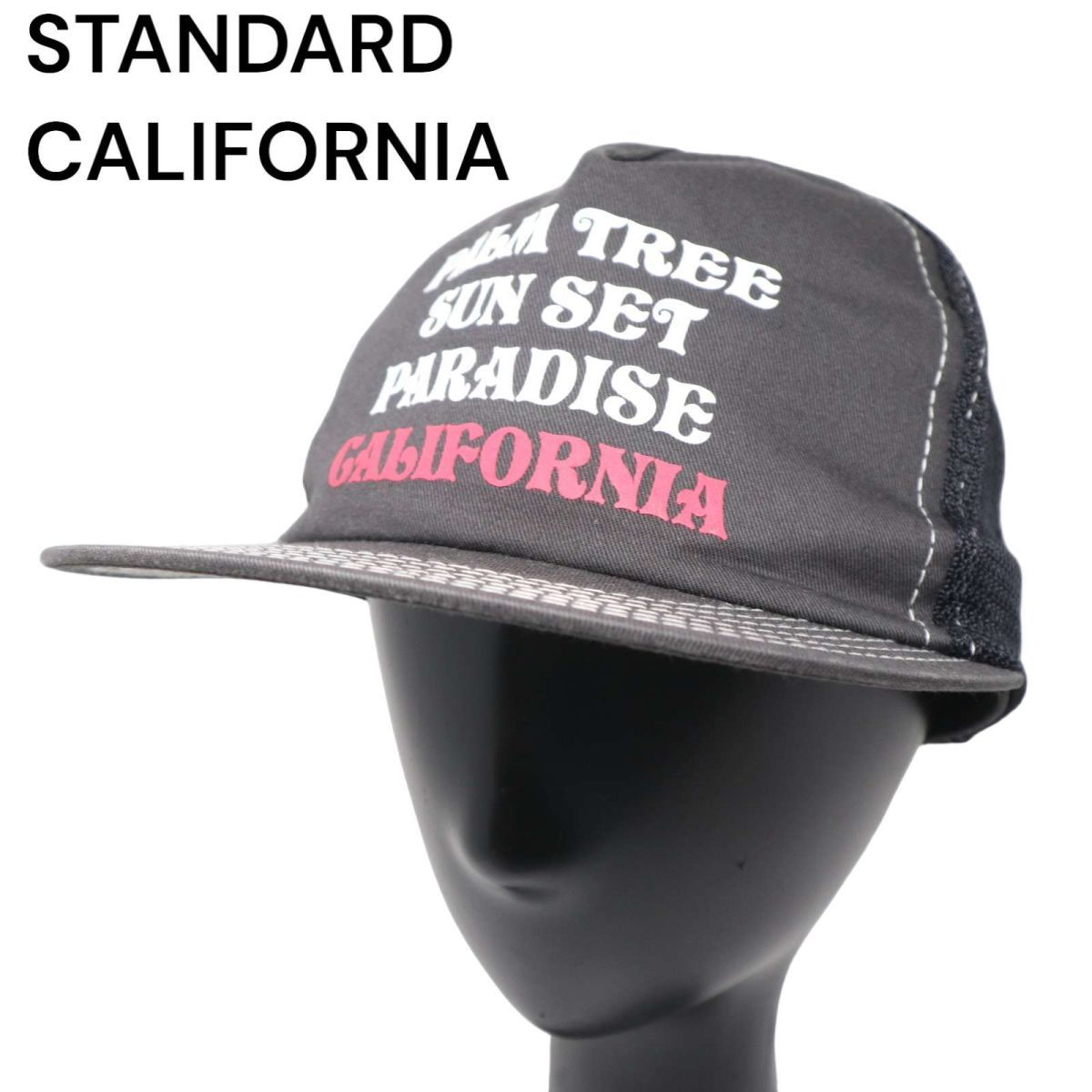 STANDARD CALIFORNIA スタンダードカリフォルニア 通年 メッシュ キャップ 帽子 Sz.F　メンズ 黒　I3G00022_9#U_画像1