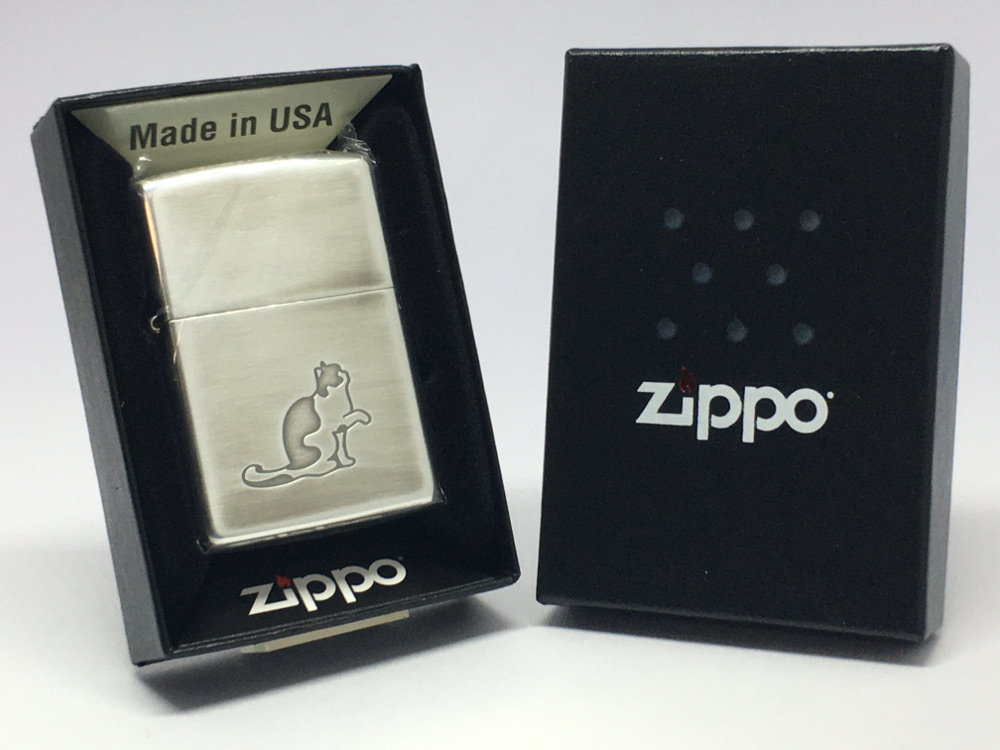 送料無料 ZIPPO[ジッポー]両面加工 キャットポー SV(銀モデル)70289_画像4