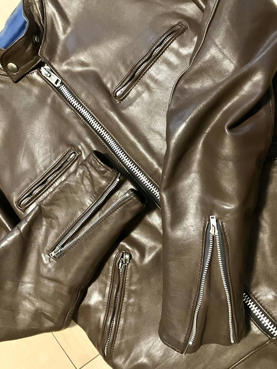 ☆70's Lewis Leathers ルイスレザー スーパースポーツマン 36 ブラウン / GARCONS RRL belstaff_画像5