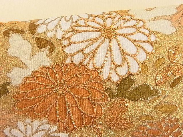 平和屋-こころ店■豪華色留袖　駒刺繍　渡橋風景花文　金彩　着丈166cm　裄丈68cm　正絹　逸品　A-zi5817_画像6