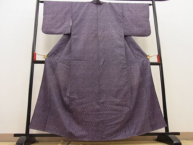 平和屋野田店■小紋 舞葉文 洗える着物 n-ip0783の画像2