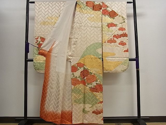 平和屋1■豪華振袖　駒刺繍　エ霞草花文　金彩　逸品　vf5166_画像4