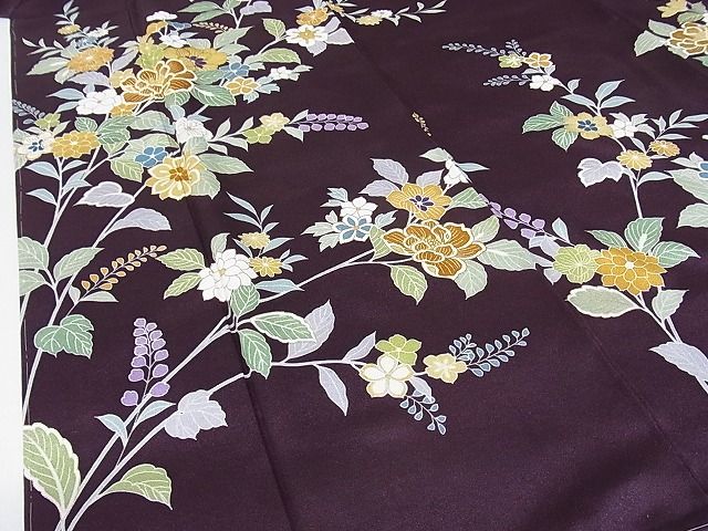  flat peace shop - here . shop # finest quality establishment 460 year * thousand . visit wear branch flower writing purple . color metal . dress length 168cm sleeve length 69cm silk excellent article unused 3kk2785