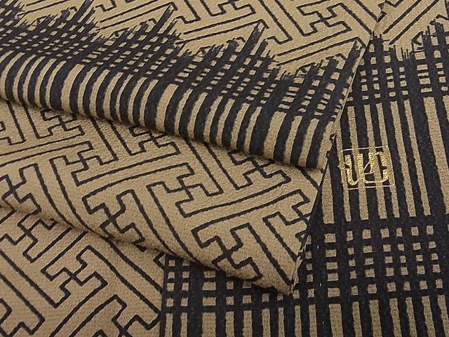 超安い 平和屋1□極上 池田重子コレクション 小紋 単衣 紗綾形文様