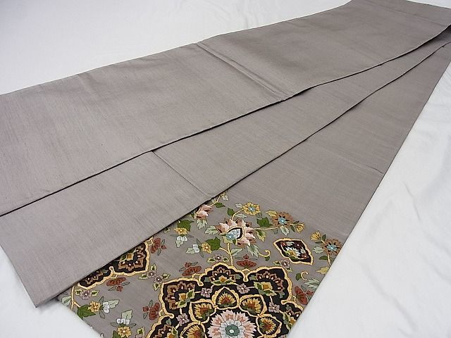平和屋-こころ店□明綴れ 袋帯 花鳥文 金糸 正絹 逸品 B-ph7280-日本