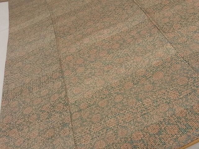 平和屋-こころ店■上質な小紋　横段花文　着丈162cm　裄丈65cm　正絹　逸品　A-ms1582_画像4