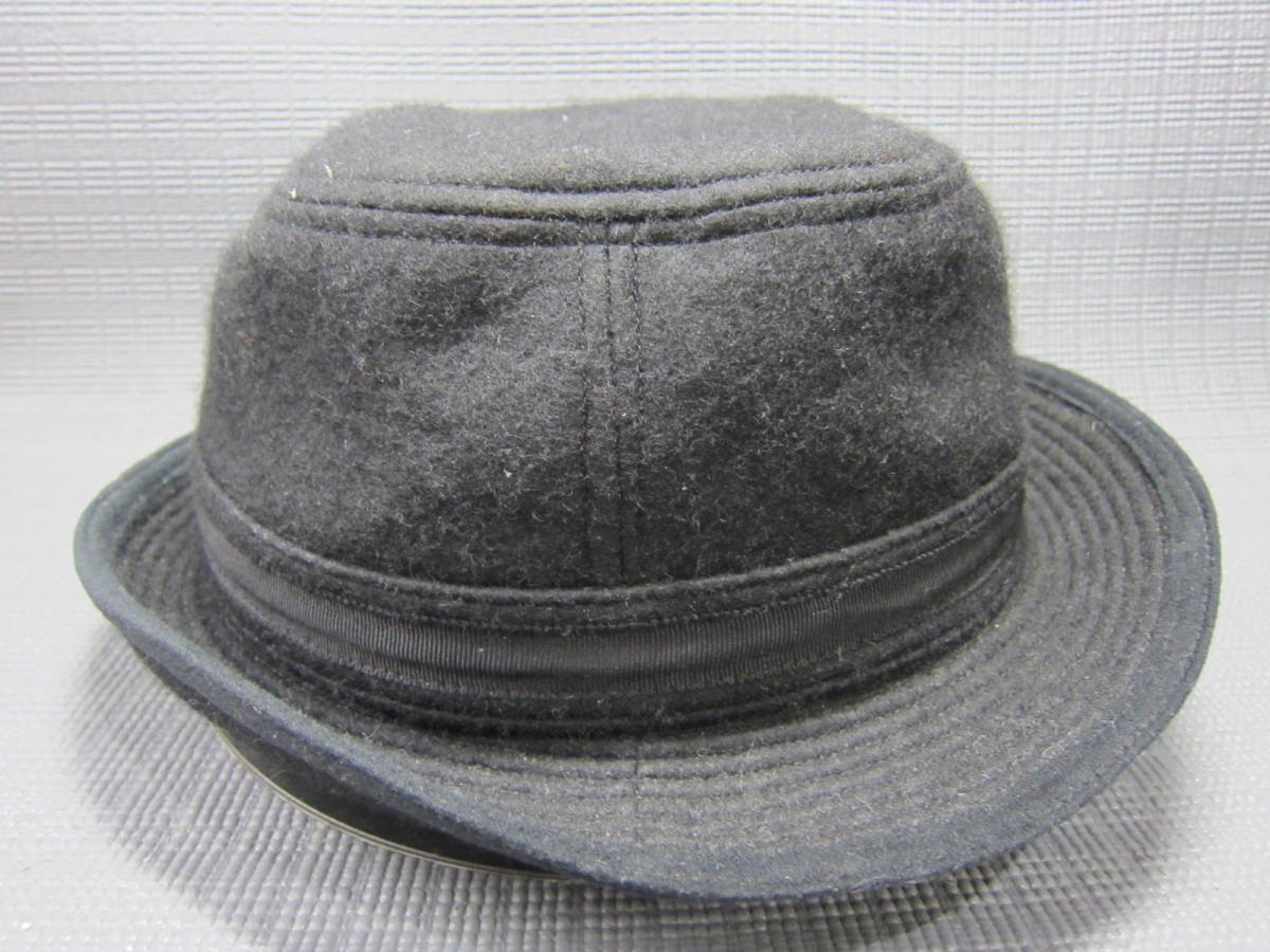 日本製　STETSON ステットソン　SEB86　ソフト帽　ウールハット　帽子　黒　56.5cm　S2309B_画像4