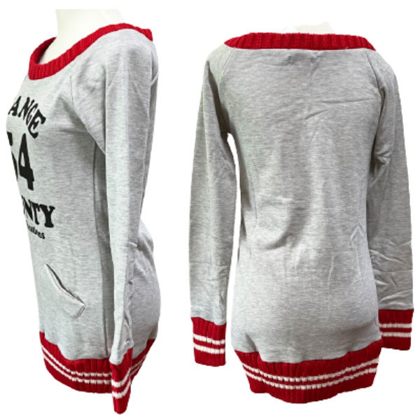  sweatshirt One-piece L size ( collar * cuffs * hem is knitted material ) with logo gray 