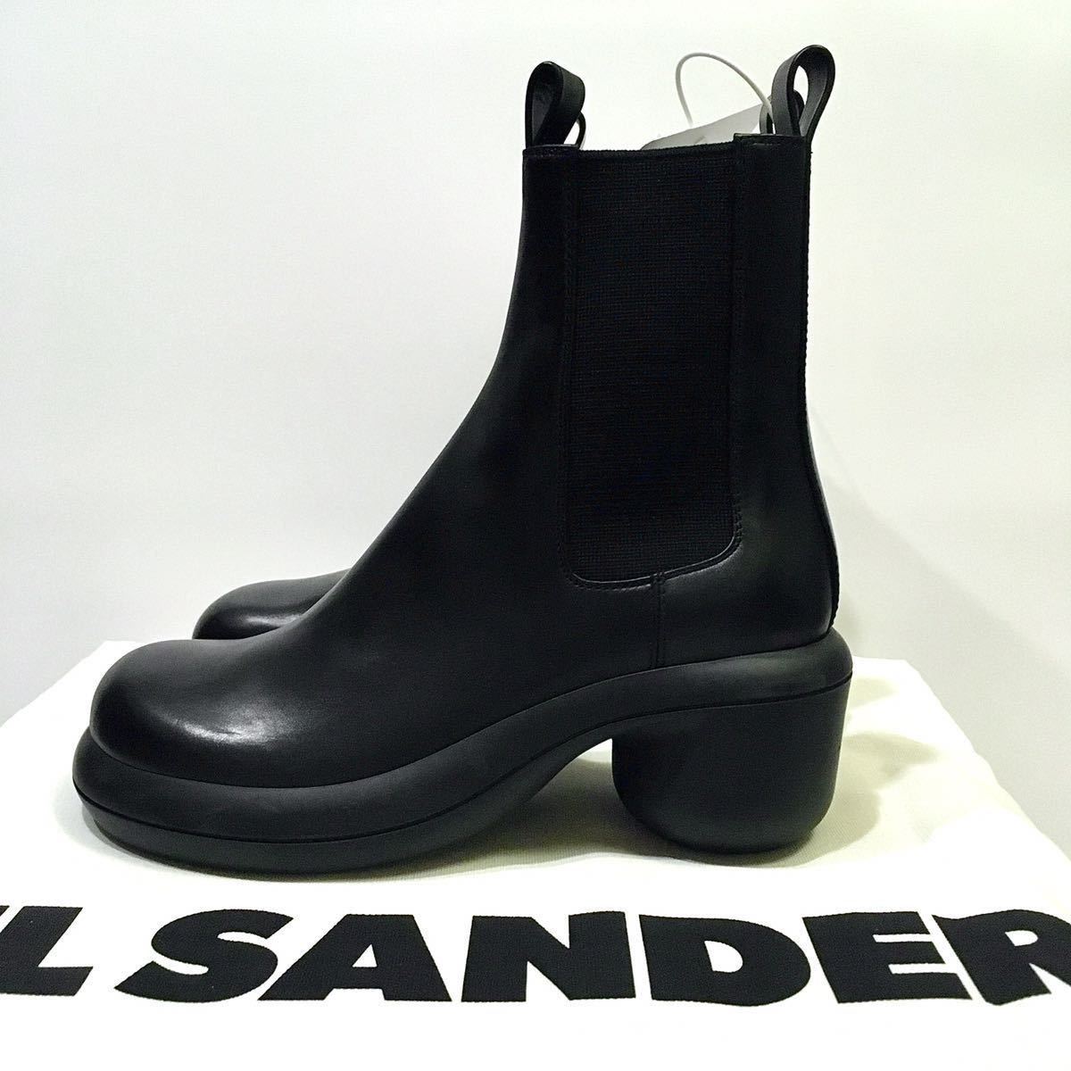 38 JIL SANDER 22AW ジルサンダー アンクルブーツ ブラック-